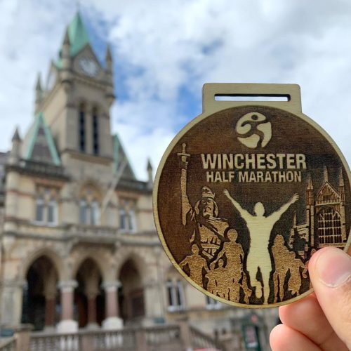 Winchester Half Marathon Medals designed by Swift Event Supplies 2020