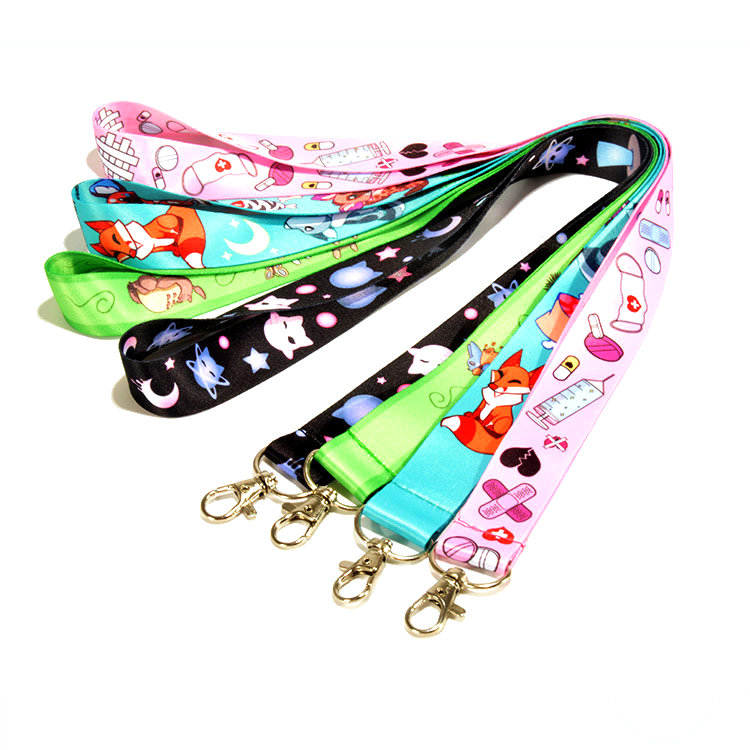 Full colour printed lanyards with metal silver clips. Printed in the United Kingdom