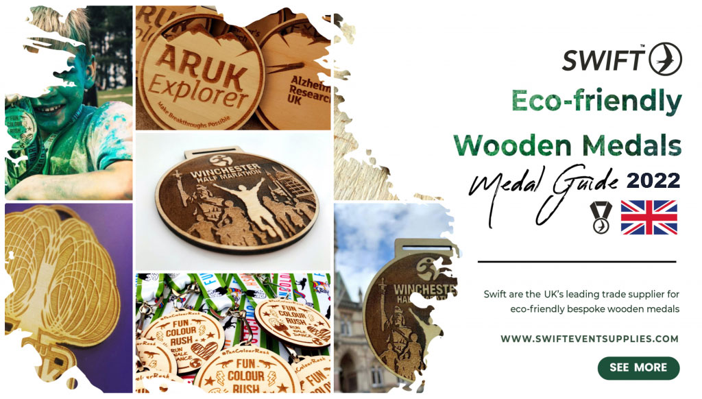 Bespoke eco-friendly wooden medal guide 2022 front cover.