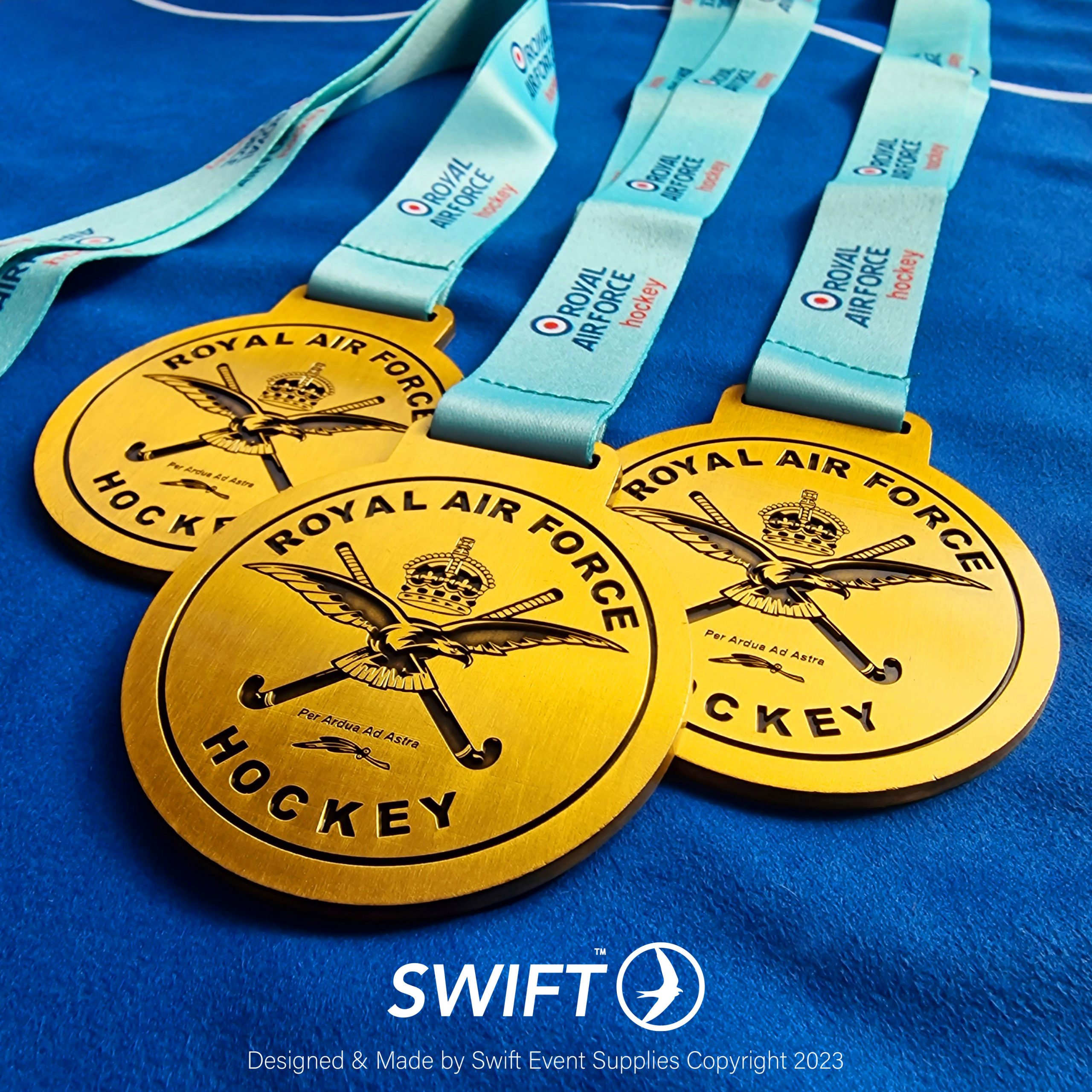 Bespoke medals commissioned by the Royal Air Force. Sports Medals designed and made in the UK.
